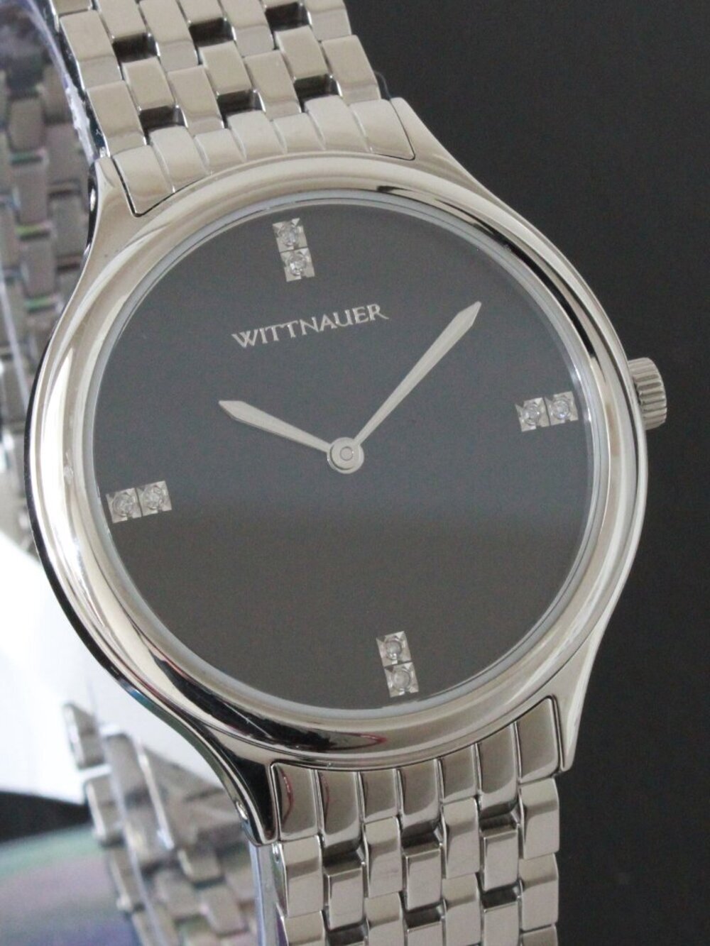 Wittnauer Ladies Quartz Watch 8 Hand Set Diamonds Minimalist Dial 34mm - Picture 5 of 12